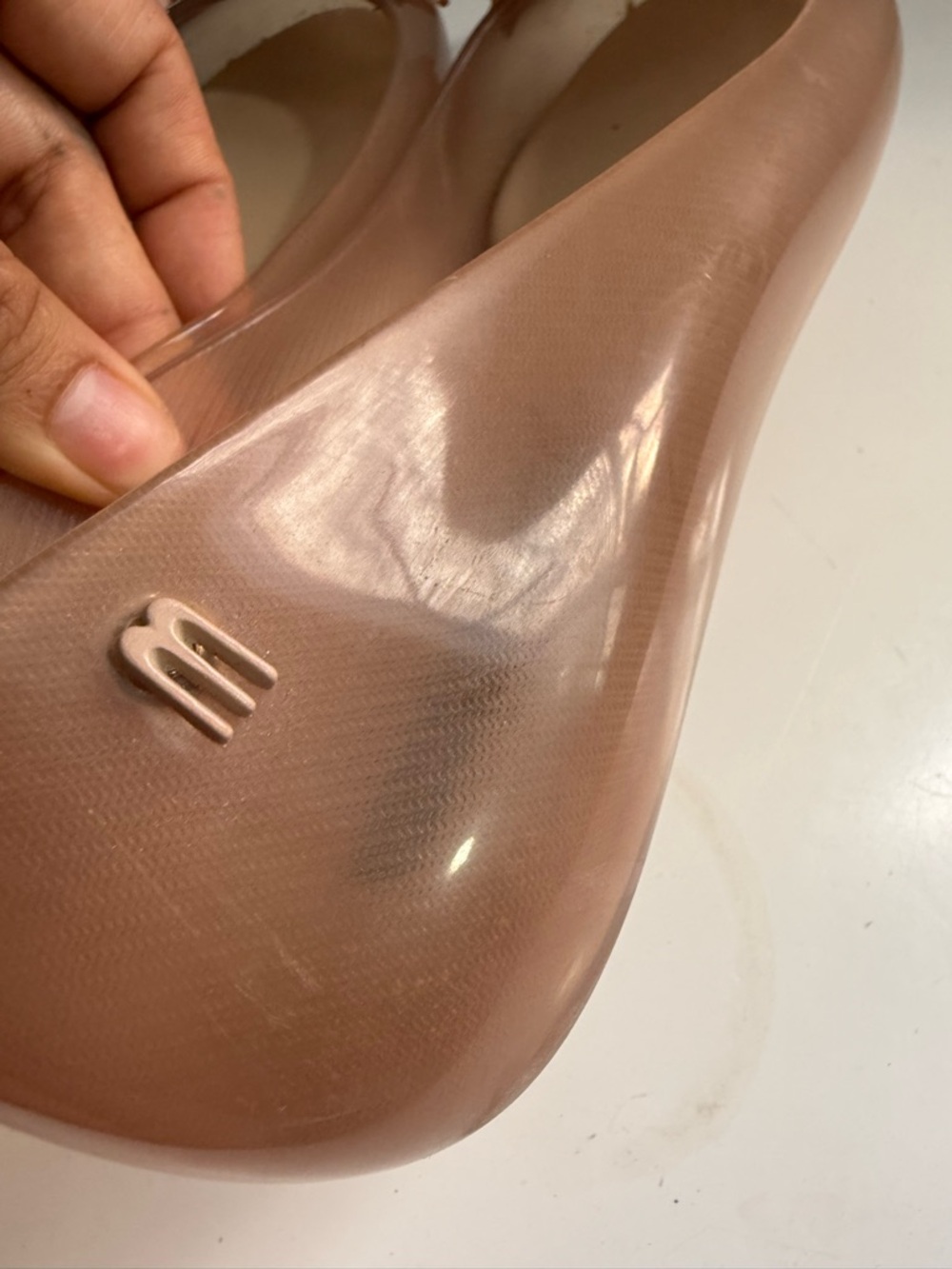 Melissa + Alexandre Herchcovitch Taupe Floral Jelly Ballet Flats - Picture 4 of 7